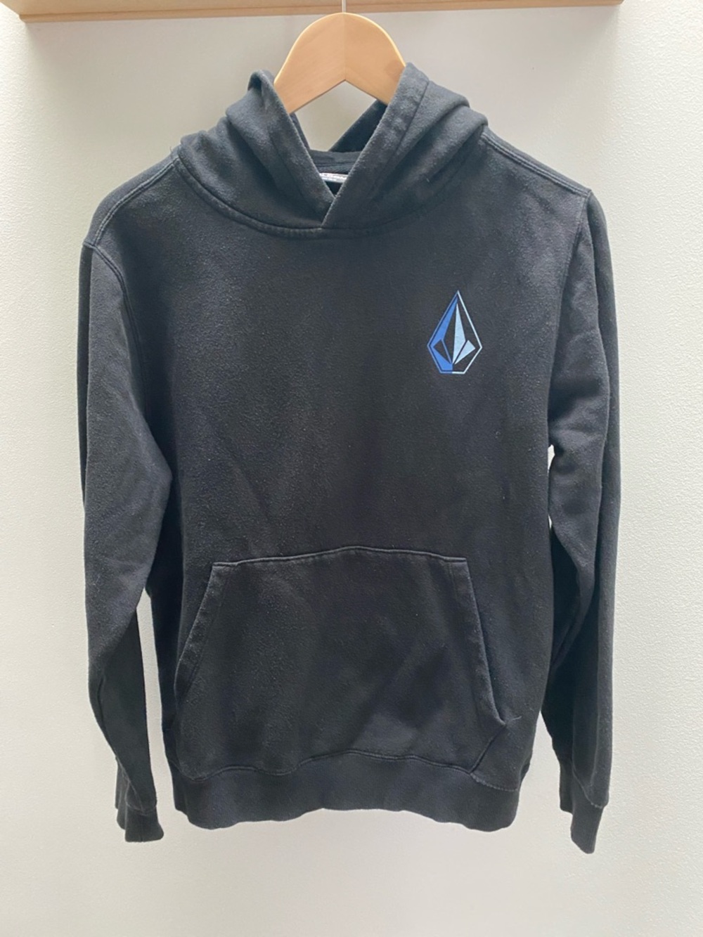 Volcom Black Crewneck Hoodie with Blue Logo